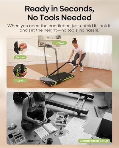 Walking Pad Treadmill with Incline and Height Adjustable Handle Bar - Image 6