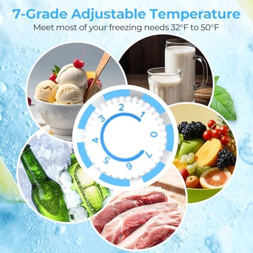 Antarctic Star 2.56 Cu.ft Single Door Compact Refrigerator with Mini Freezer, Adjustable Temperature Control with Removable Glass Shelves, Perfect for Homes, Offices, Dorms, Black - Image 2