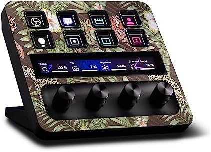 MightySkins Carbon Fiber Skin Compatible with Elgato Stream Deck + - Tiger Jungle | Protective, Durable Textured Carbon Fiber Finish | Easy to Apply, Remove, and Change Styles | Made in The USA by MIGHTY+SKINS