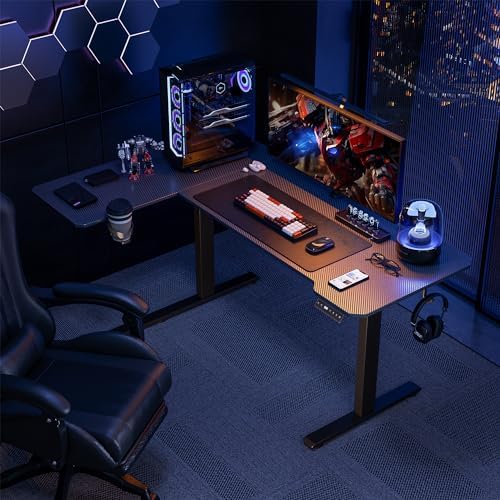 Acrolix L Shaped Electric Standing Desk,51x31.5 Reversible,Black Carbon - Image 2