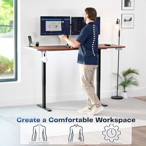 VIVO Dark Walnut 71 x 30 in Standing Desk, DESK-KIT-1B7D - Image 4