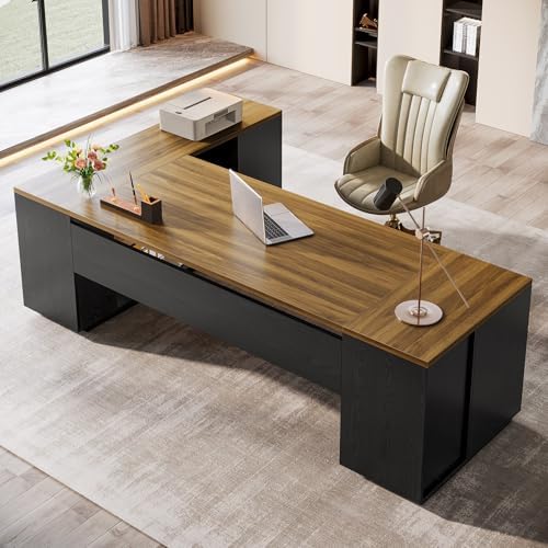 Tribesigns 86" L-Shaped Executive Office Desk, Extra Large Home Office Desk - Image 4