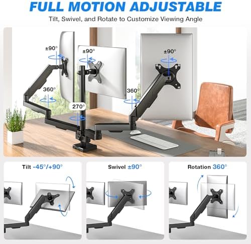 Rfiver Triple Monitor Mount for 17-32" Screens, VESA 75/100mm - Image 2