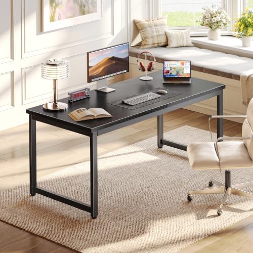 PRAISUN 47.2 x 19.7 Inch Computer Desk, 0.95'' Thicker, Heavy Duty, Black - Image 2