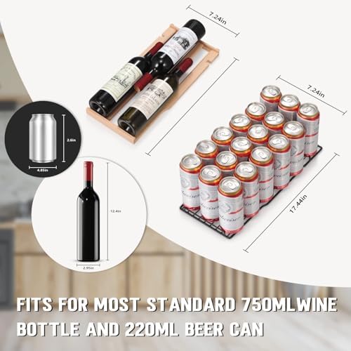 Antarctic Star 24 Inch Dual Zone Wine Fridge and Beverage Refrigerator, Built-in or Freestanding Mini Fridge with Clear Glass Door & LED Light, for Beer, Soda, and Wine - Image 6