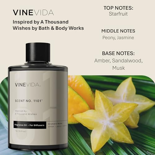 VINEVIDA [16 Fl Oz] Scent NO. 1101 Fragrance Oil for Cold Air Diffusers, Aromatic Notes of Amber Peony Starfruit, Essential Oils for Diffuser Oil Refill & Air Freshener Room Spray - Image 2