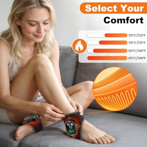 2PCS Cordless Foot and Ankle Massager with Heat, Ankle Heating Pads - Image 4