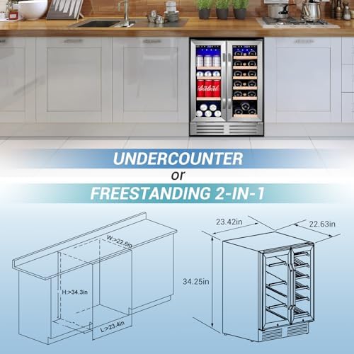 Velivi 24''Beverage Refrigerator Undercounter Wine and Beverage Fridge - Image 5