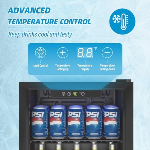Erivess 1.3 Cu Ft Mini Fridge, 60 Cans Freestanding Beverage Refrigerator - Image 6