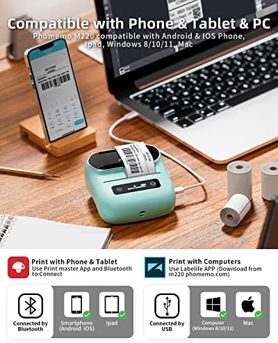 Phomemo Label Maker, M220 Thermal Label Printer - Image 4
