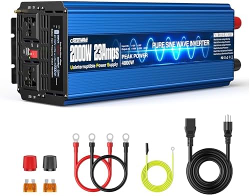 2000W Sump Pump Battery Backup System, UPS Inverter with LCD Screen by CrestWave