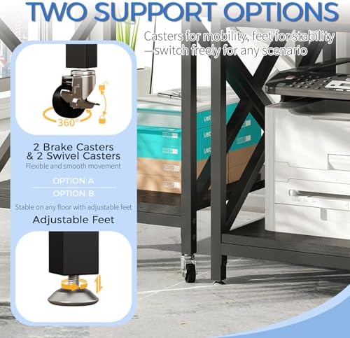 METYERRY 24"x23.6"Large Printer Stand with Power Outlet - Image 6
