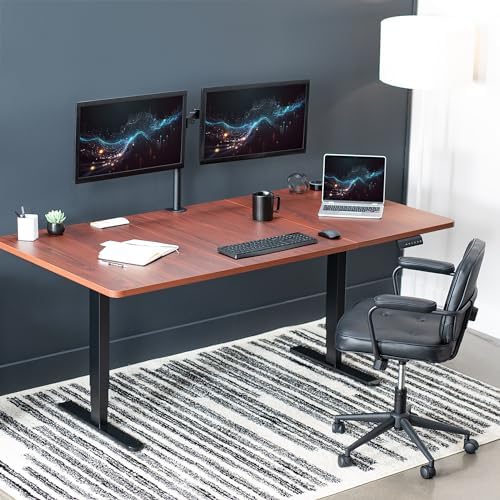 VIVO Dark Walnut 71 x 36 in Standing Desk, DESK-KIT-2B7D-36 - Image 2