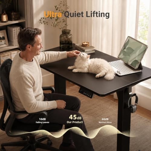 Claiks Electric Standing Desk 32x19 Inch Adjustable Desk, Black - Image 7