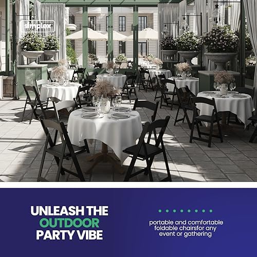 SIMPLEX 24 Black Resin Folding Chairs, Stackable Event & Party Chairs, 800 LB Weight Capacity, Indoor Outdoor - Image 5