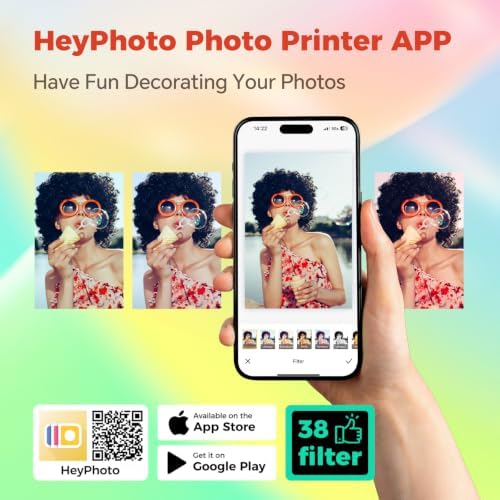 iDPRT 4×6 Photo Printer, Bundle 108 Sheets Photo Paper & 2 Ribbon Cassette, Photo Printer for iPhone & Android, Beige - Image 4