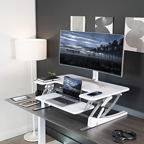 VIVO White 36 in Standing Desk Converter, DESK-V000VW - Image 6