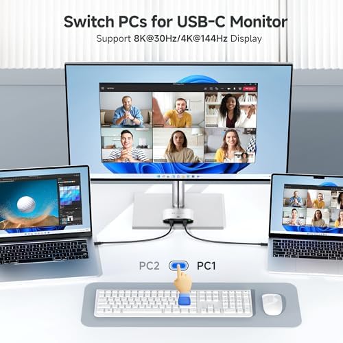 Cable Matters 20Gbps USB C KVM Switch for 2 Computers, 140W PD Charging - Image 3