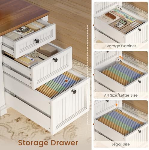 SEDETA L Shaped Office Desk with 4 Drawers Storage, 67"x67" Executive Desk - Image 5