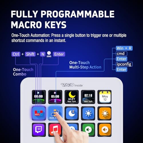 VSD M18 Stream Controller Streaming Deck, Programmable Macro Pad Keypad - Image 2