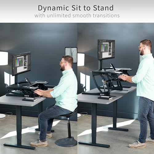 VIVO Black 32 inch Standing Desk Converter, DESK-V000VS - Image 4