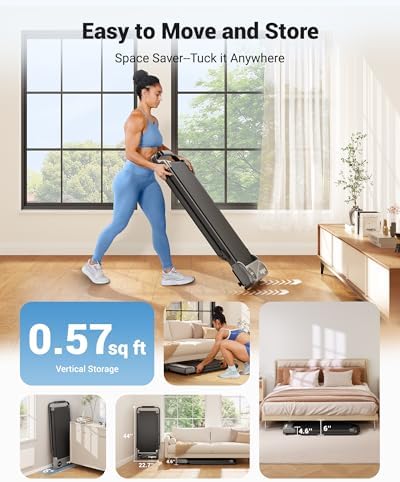 THERUN Walking Pad with Handle Bar, 2 in 1 Under Desk Portable Treadmill - Image 6
