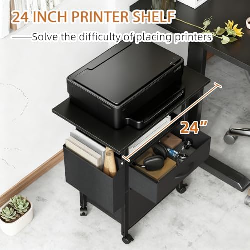GYIIYUO 2 Drawer File Cabinet 24''W, Mobile Filing Cabinet, Printer Stand - Image 5
