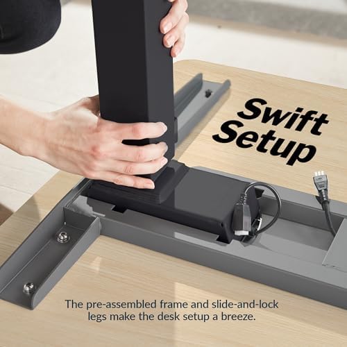 Vari ComfortEdge Electric Standing Desk – 48x30 – Light Wood/Black - Image 5