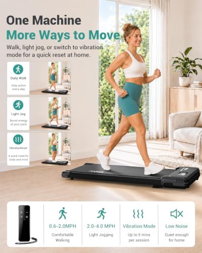 Walking Pad with Vibration Plates, 3 in 1 Walking Vibration Pad, Walking Pad with Incline, Under Desk Walking Pad with Remote Control and LED Display for Home Small Space - Image 5