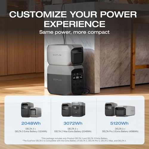 EF ECOFLOW Portable Power Station DELTA 3 with Extra Battery, 2048Wh 1800W - Image 2
