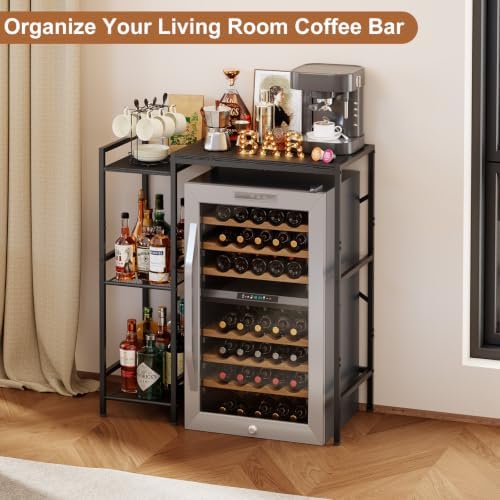 Mini Fridge Stand with Storage Shelves Dorm Microwave Stand Reversible - Image 5