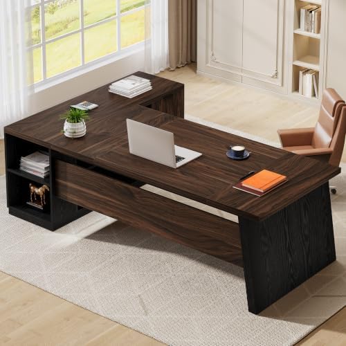 Tribesigns 78" L Shaped Executive Desk with Storage, Home Office - Image 4