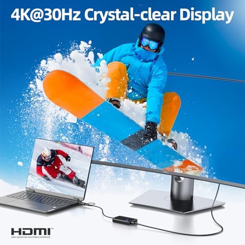 MOKiN HDMI Splitter for Dual Monitors, 4K@30Hz HDMI Splitter Extended Display for macOS/Windows, USB C/USB A 3.0 to Dual Hdmi Adapter for MacBook, Dell, Lenovo, HP (4K@30Hz+1080p) - Image 5