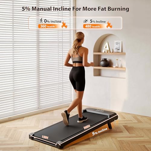 Walking Pad Treadmill with Incline, Under Desk Treadmill for Home/Office with 250 lbs Weight Capacity, 2.5HP Low Noise Walking Pad, Remote Control, LED Display - Image 2