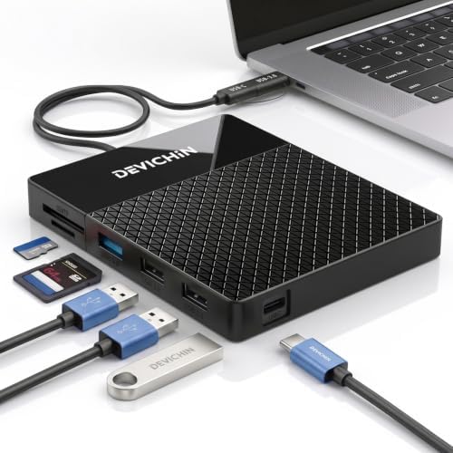 1TB External Hard Drive, USB C & USB 3.0 Multiport Hub+ SD/TF Card Reader 7-in-1 All in One, Docking Station, Multi-Function HDD for Windows, Mac, Android, iPhone 15/16/17, Laptop, Desktop by Unknown