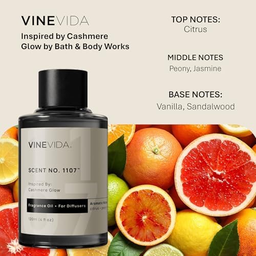 VINEVIDA [4 Fl Oz] Scent NO. 1107 Fragrance Oil for Cold Air Diffusers, Aromatic Notes of Citrus Peony Sandalwood, Essential Oils for Diffuser Oil Refill & Air Freshener Room Spray - Image 2
