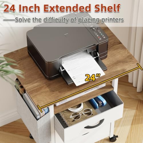 GYIIYUO 2 Drawer File Cabinet 24''W, Mobile Filing Cabinet, Printer Stand - Image 4