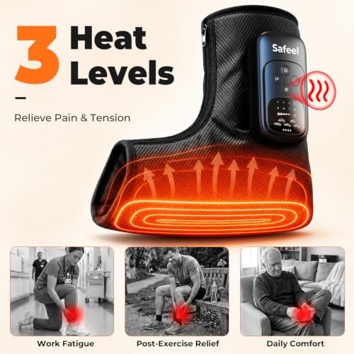 4-in-1 Air Compression Foot Massager with Heat (Fit Size 5-12), Single - Image 5