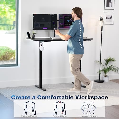 VIVO Black 60 x 24 in Standing Desk, DESK-KIT-1B6B - Image 4