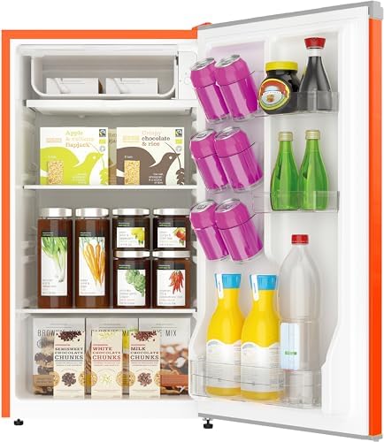 ARCTIC CHEF Mini Refrigerator-Freezer Compartment-Adjustable Thermostat Control-Reversible Doors-Ideal for Dorm, Office, RV, Garage, Apartment-ORANGE, 3.2 CU.FT - Image 5