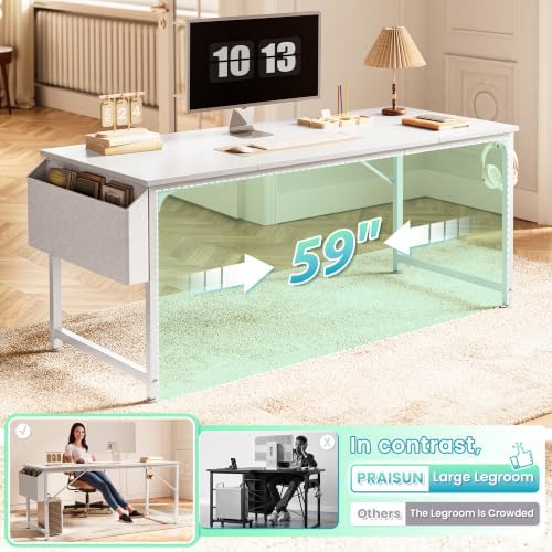 PRAISUN 63'' Computer Desk with Fabric Storage Bag - Image 5