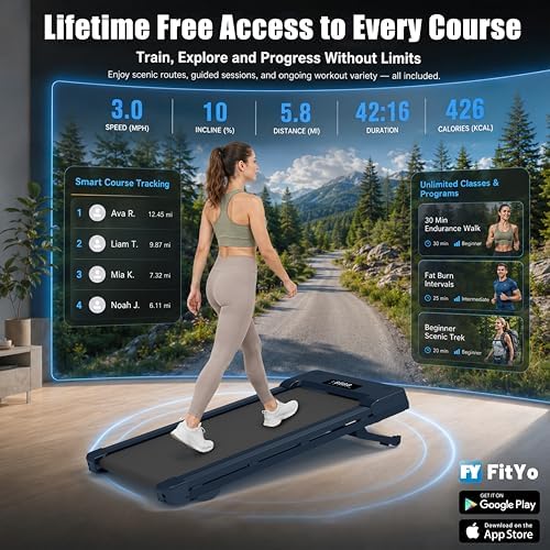 Walking Pad Treadmill, Under Desk Treadmill, Auto Incline, Matte Navy Blue - Image 3