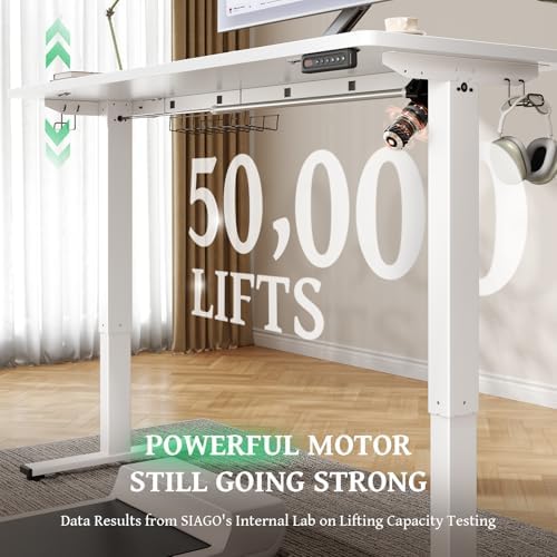 Electric Standing Desk Adjustable - 55 x 24 Inch Sit Stand up Desk with 0.8 Inch Thick Tabletop - Adjustable Height Table with 3 Memory Preset, Cable Management for Home Office - Image 5