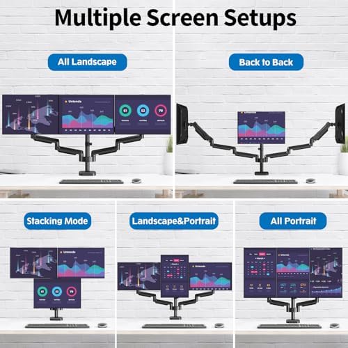 Triple Monitor Desk Mount for Computer Screens up to 32" - Image 5