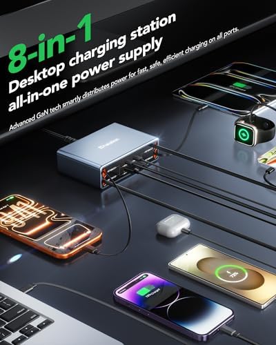 8-in-1 Retractable Charger for Apple Samsung USB C Gan Multiple Devices - Image 3