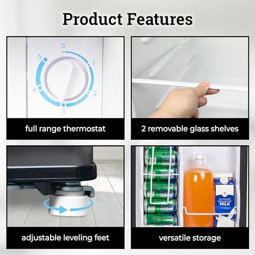 Igloo 2.6 Cu.Ft Mini Fridge with Freezer, Platinum - Image 3