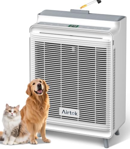 AIRTOK Air Purifier for Home Large Room Up to 2240 Ft² in 1 Hr, HEPA with Washable Pre-Filter, AQI Display, AUTO Mode & Sleep Mode, For Pets, Dust, Pollen (AP2801) by AIRTOK