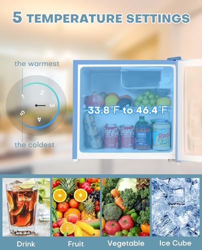 Upstreman 1.7 Cu.ft Mini Fridge with Freezer, Blue-FR17 - Image 3