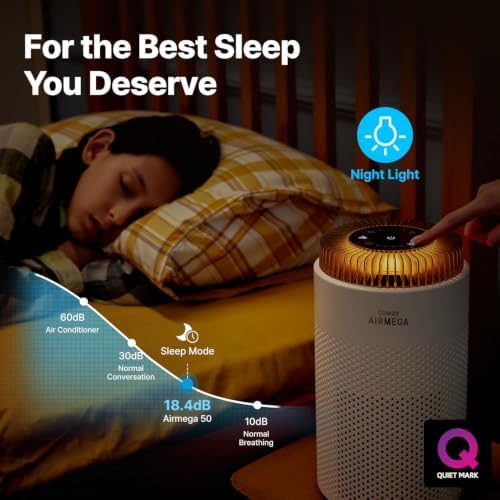 COWAY Airmega 50 Air Purifier Bundle with 16-Month Filter Supply (1 Pre-installed + 1 Extra), True HEPA for Smoke, Allergies, Particle Sensor, Auto Mode, ENERGY STAR, 2yr Warranty, White - Image 5