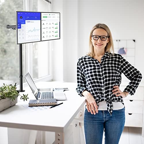WALI Extra Tall Dual LCD Monitor Fully Adjustable Desk Mount Fits 2 Screens up to 27 inch, 22 lbs. Weight Capacity per Arm (M002XL), Black - Image 4